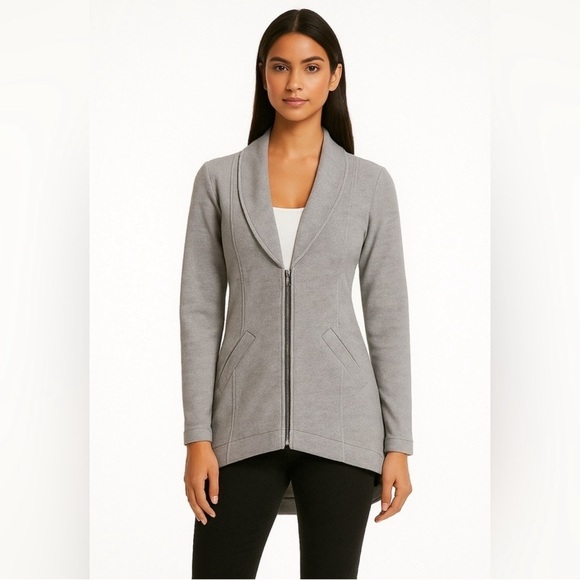 CAbi Jackets & Blazers - Cabi Drop-off pinstripe zip-up - gray color